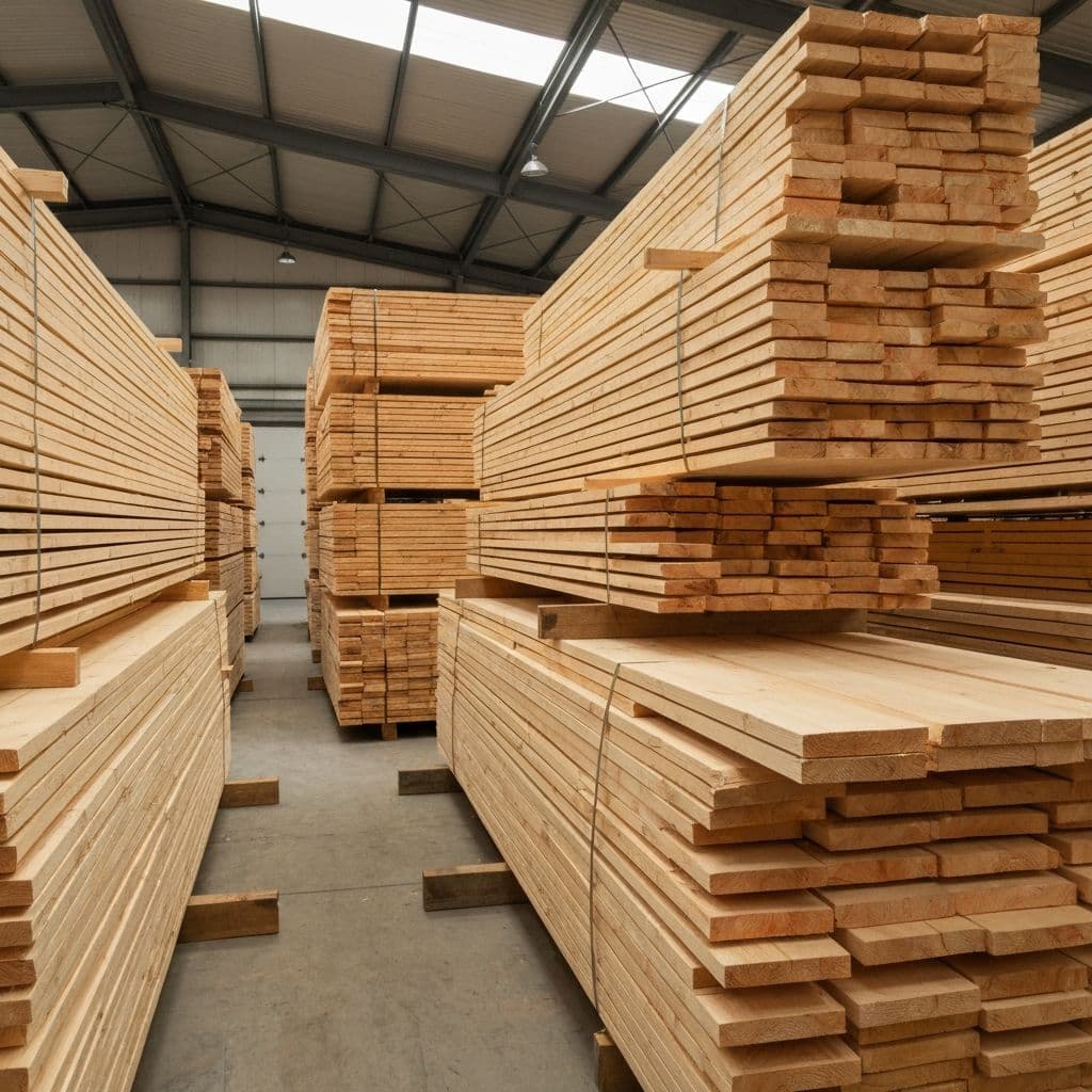 Обрезная доска на складе Марий Лес в Йошкар-Оле